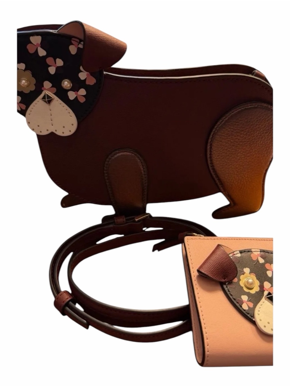 kate spade Brown Dog-Shaped Crossbody Bag with Floral Face - Picture 5 of 5